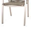 Chaises de salle à manger d'extérieur en aluminium 2 pièces avec siège en corde taupe, structure argentée, siège moderne 2, ambiance relaxante