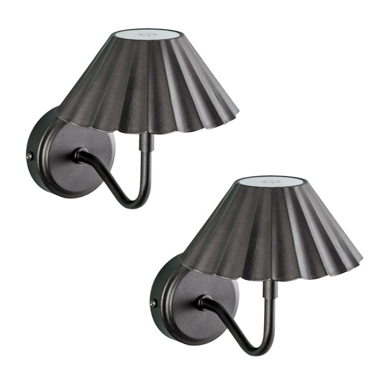 Bethenia Plastic LED Flush Mounted Sconce, Matte Black