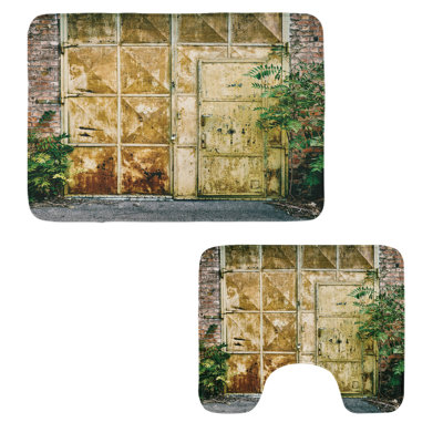 Industrial Bathroom Rug Set 2 Pieces Rectangle & Contour Mats Green Yellow -  East Urban Home, 0D46EE75ABCE44199C25CA9EC5A2EFD8