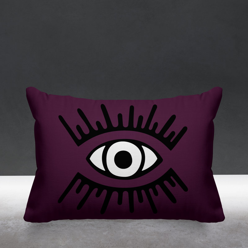 Coussin intérieur / extérieur Miranda Evil Eye, Mauve