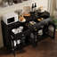 Buffet Farmhouse, armoire vitrine avec tablette réglable-1468825459