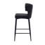 28 tabourets de bar à hauteur de comptoir 28 po avec 2 chaises en cuir de polyuréthane noir avec structure en métal stable et repose-pieds pour table 28 pouces (paire), salle à manger rembourrée moderne