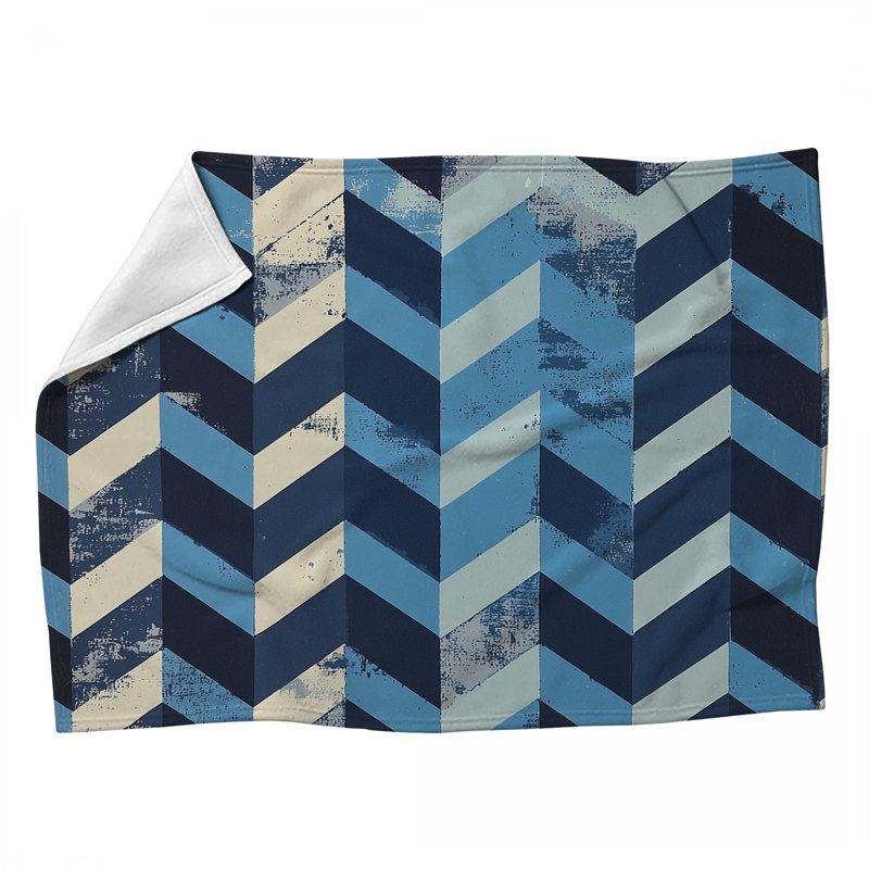 Jeté en molleton Leaves - Jetés naturels pour canapés ou lits, L 80 po x l 60 po, Chevron