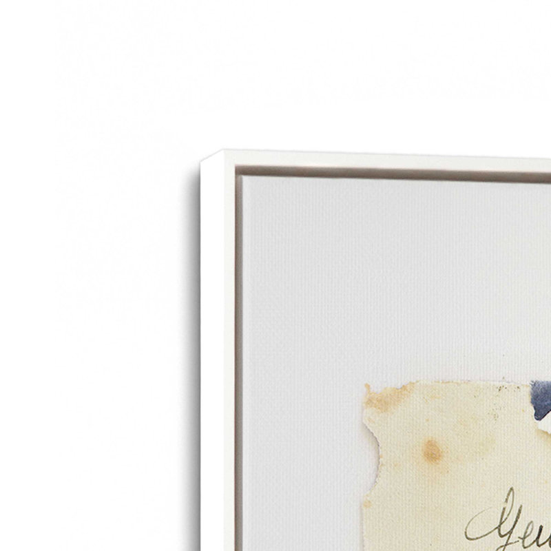 «Wheatear» par Deborah Revell, reproduction d'art, Cadre flottant, H 24 po x l 18 po, Blanc