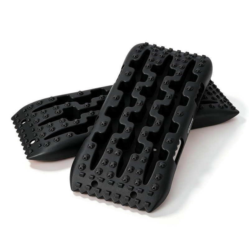 Paquet de 2 planches de traction à récupération, 27,2 pouces, noir - capacité de 10 tonnes, fonction pelle, antidérapant et résistant aux rayons UV, pour le sable, la boue, la neige et la glace