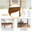 42'' Retro Circular Curved Half-Moon Console Table With Cloud Design Top And Open Shelf Solid Wood Frame And Legs
