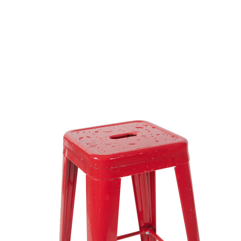  Tabourets de bar 30 po, ensemble de 2 tabourets de bar intérieur / extérieur empilables, 30 po, Rouge, 2, 30 pouces