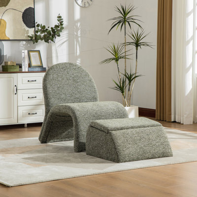 Fauteuil rembourré sans accoudoir avec rangement 24,8 po de largeur, chenille de 24,8 po pour salon, chambre à coucher et bureau