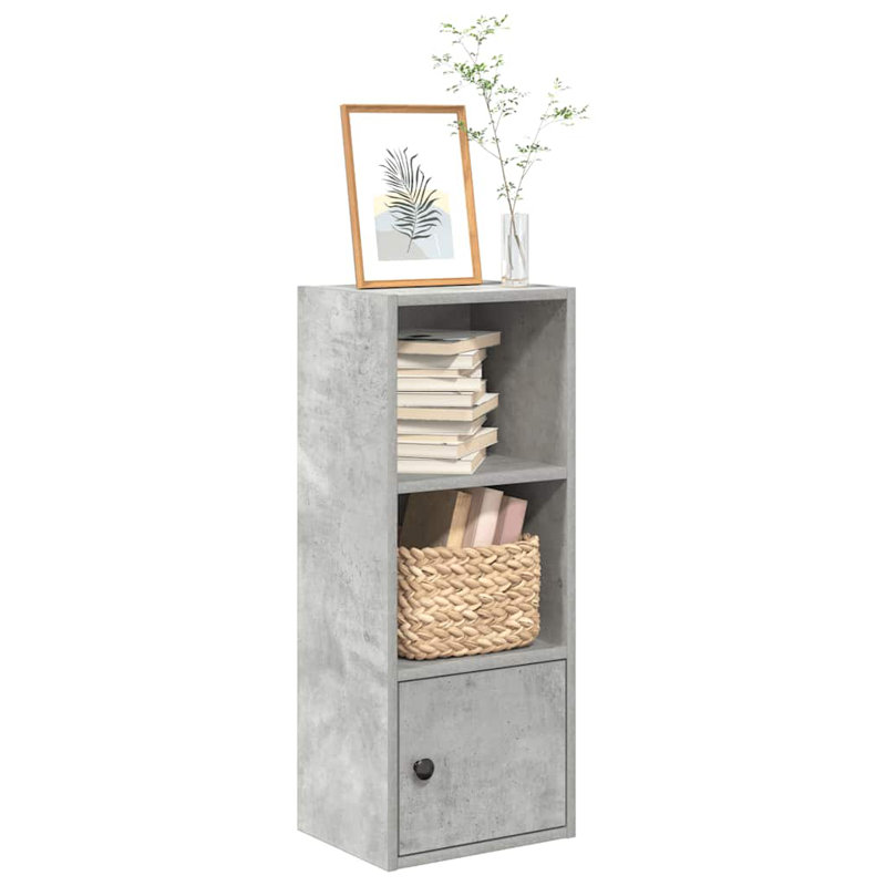 Conary 31cm W Bookcase, (3 Shelves) 77cmH x 31cmW x 24cmD, Concrete Grey