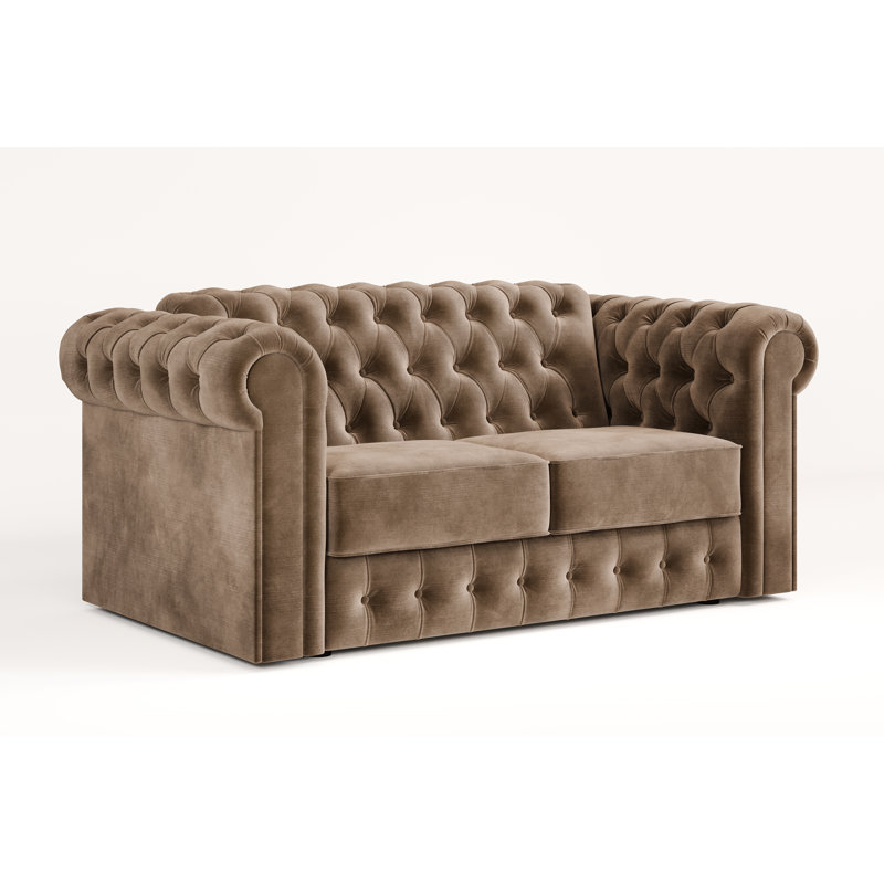 Jay-Be® Chesterfield Sofa Bed with e-Sprung™ Mattress - Two seater - Luxe Velvet, Mink