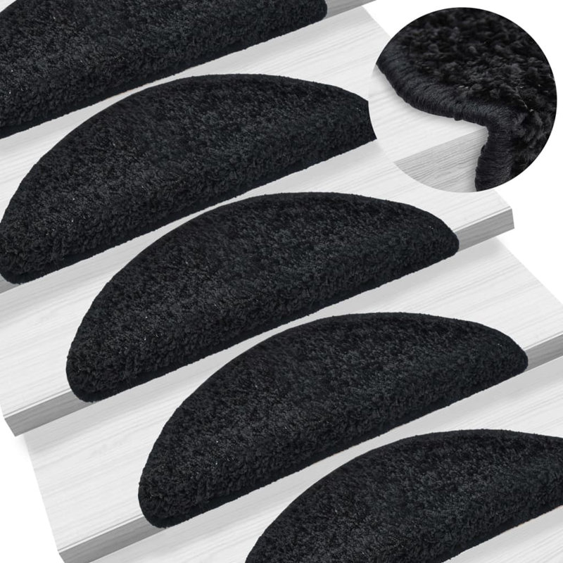 Stair Mats Black, Semi-Circle  10.65 x 25 cm