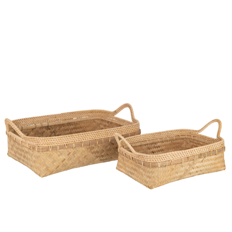 Rosman Bamboo Tray - Set of 2, Brown