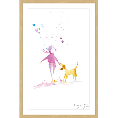 « femme & dog » par maya gur, reproduction d’art encadrée