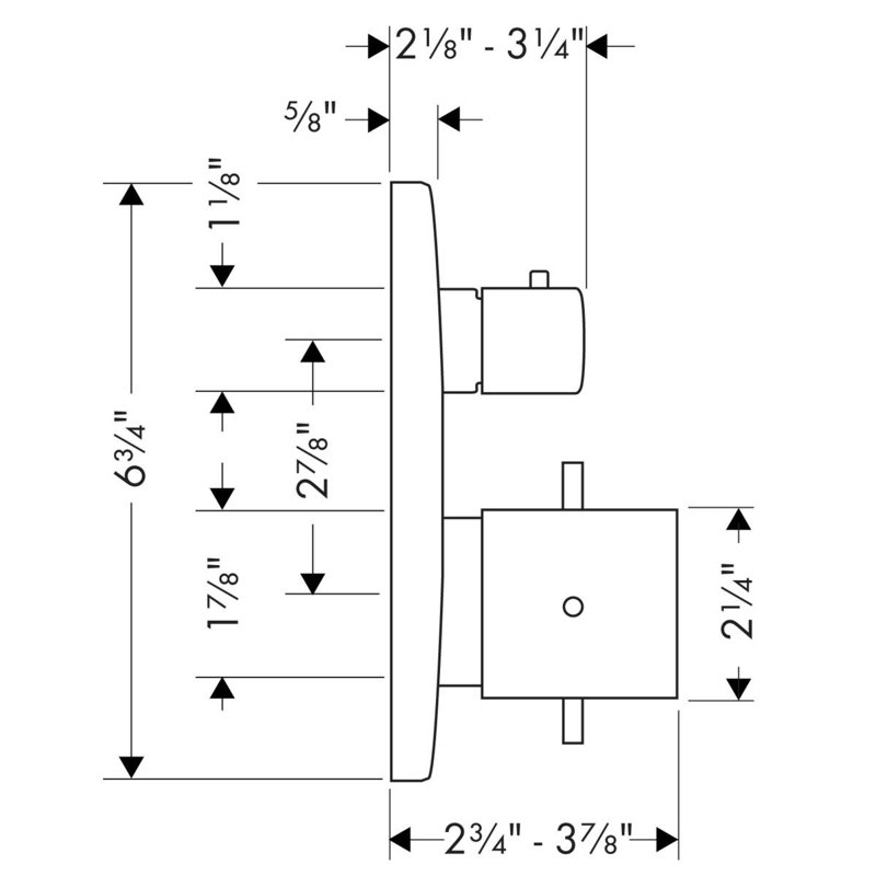 Starck Trim Thermostatic with Volume Control and Diverter, Chrome