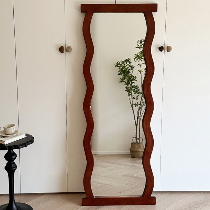 Medieval-Style Pine Frame Wall-Mounted Full-Length Mirror, 62.99” x 23.62”