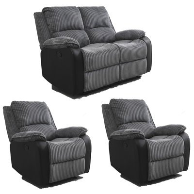 Nevae 3 Piece Polyester Living Room Set