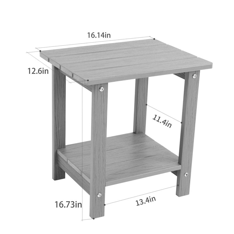 Table de bout rustique portative, acier inoxydable et texture de bois pour les pique-niques en plein air