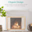 Cassiano 38x27in Single Panel Fireplace Screen Handcrafted Steel Mesh Spark Guard w/ Handles-1470254287
