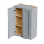 Armoire murale en bois massif gris Shaker avec portes à fermeture douce, tablettes réglables - rangement à double porte de 24 po pour la cuisine, la salle de bain, la buanderie, le garage (assemblage facile, l 24 po x P 12 po x H 36 po)-488500335-488500333