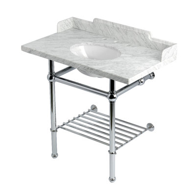 Lavabo console 36 "avec pieds en laiton Kingston (8 pouces, 3 trous) Kingston