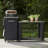 Outdoor Kitchen Table For Pizza Oven & Grill - Tall 110 Cm 43" Height - Stainless Steel Worktop, 4 Wheels With Brakes, Modular Design, Storage Space & Hooks, Weatherproof & Robust Cabinet Cart