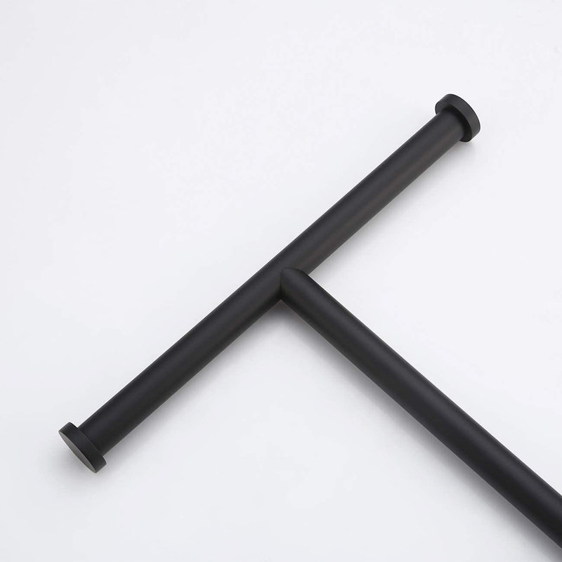  Bathroom Countertop Hand Towel Stand with Heavy Weighted Marble Base, Table-Standing Towel Rack Matte Black Stainless Steel