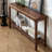Walnut Solid Wood Rectangular Console Table-1432675048