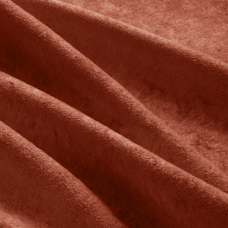 Canapé en U confortable, respirant et à franges, Rouge + velours brun, 34.2" H x 76.6" W x 60.3" D