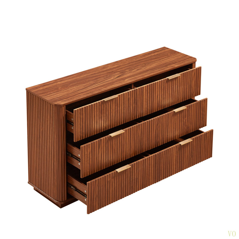 Commode 6 tiroirs Alouette, Noyer