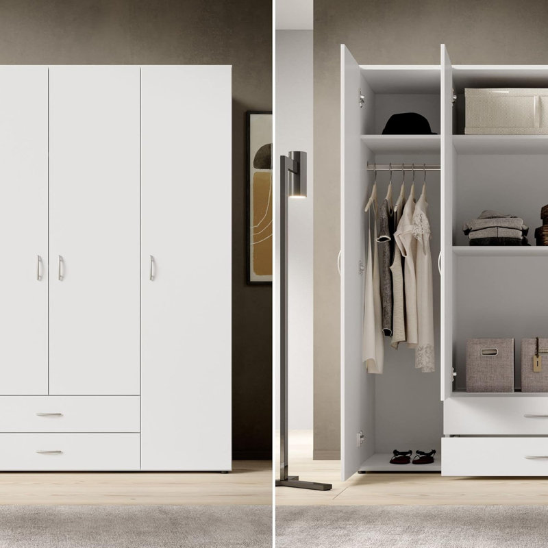 Manufactured Wood Wardrobe, White