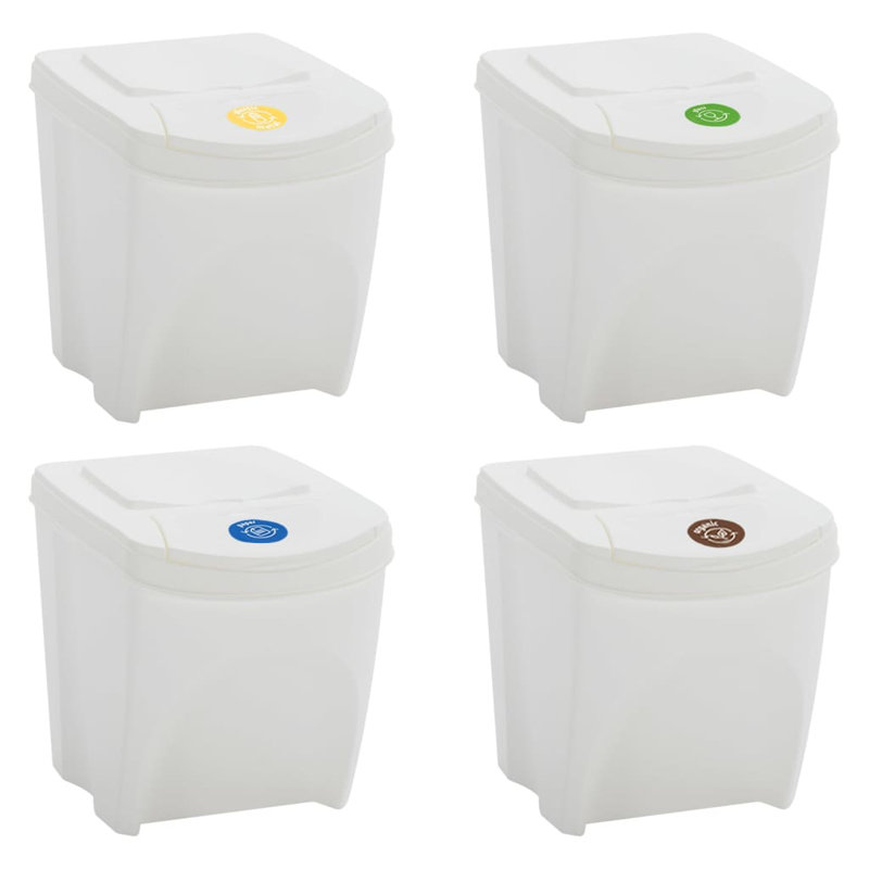 Boîtes à ordures empilables en polypropylène 26,4 gal vidaXL, Blanc