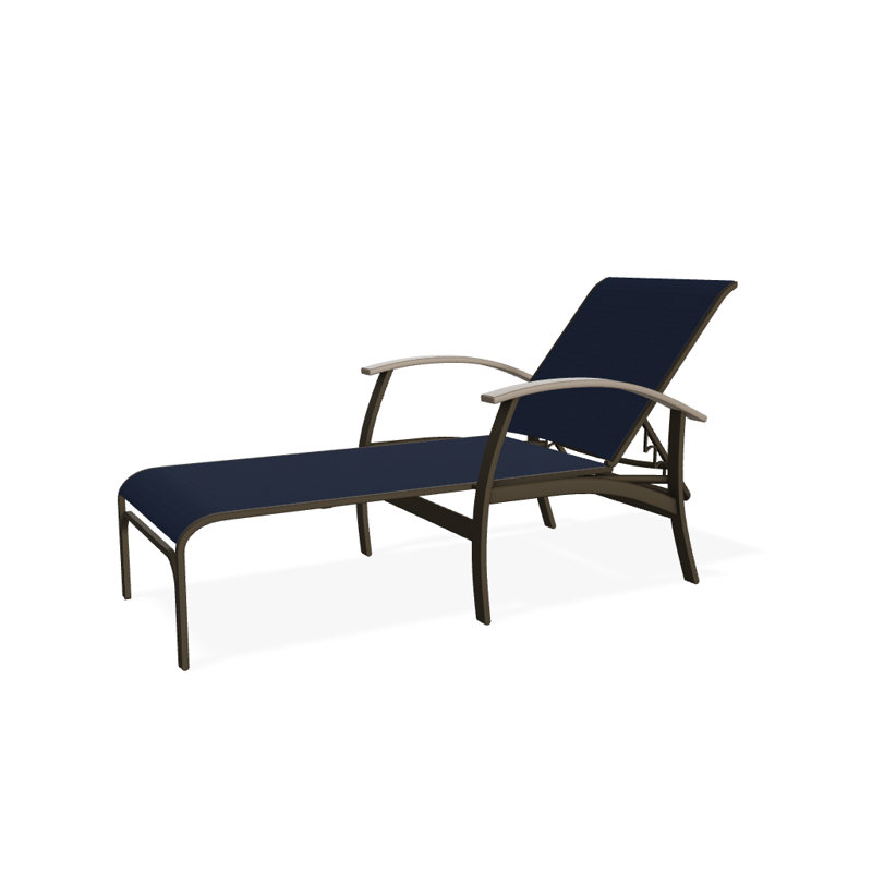 Chaise longue inclinable Askar, Bois de plage texturé, Désert P60, Bleu marine 13D Sunbrella®