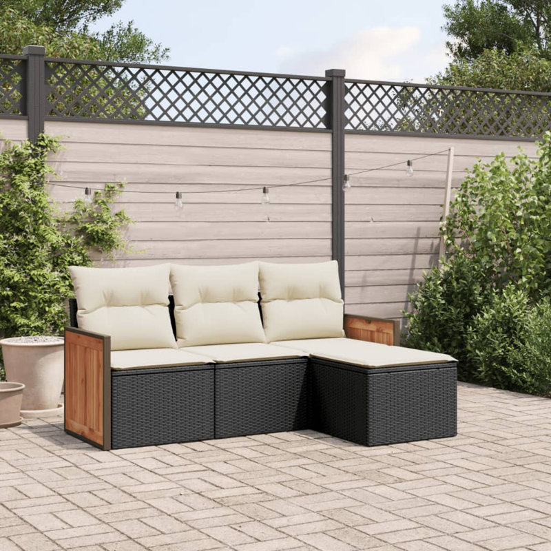 Ensemble de canapé de jardin Vidaxl, Noir