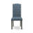 5 Piece Dinette Set for 4 Includes a Round Kitchen Table with Pedestal and 4 Mineral Blue Linen Fabric Parson Dining Chairs, Black-1988521585-1921978896-1988521584