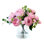 Silk Peonies In Glass Vase Arrangement