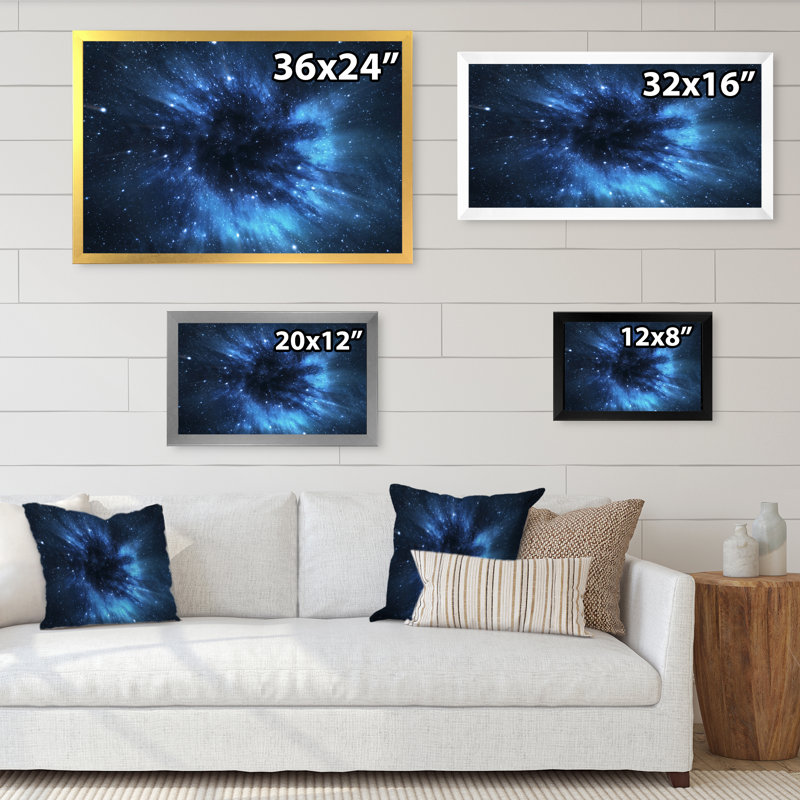 «Abstract Black Hole Galaxy», reproduction sur toile flottante, Cadre noir, H 8 po x l 12 po x P 1 po