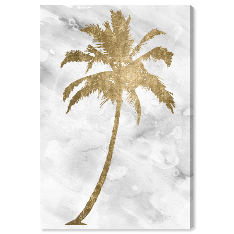 Palmier doré - impression sur toile tendue, H 24 po x l 16 po, Toile tendue