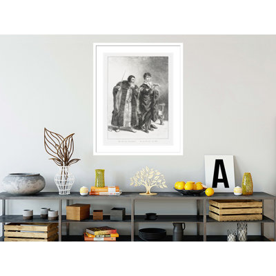 Polonius et Hamlet (Act. II Sc. II) (Polonius and Hamlet) from Shakespeare’s Hamlet by Eugène Delacroix -Framed Giclee Print