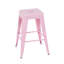 Ensemble de 4 tabourets de bar de 24 po à hauteur de comptoir, tabourets de bar en métal sans dossier, non empilables, amovibles et faciles à assembler, pour un îlot de cuisine / bar / café / salle à manger (rose)-129691464-129691465-129691466