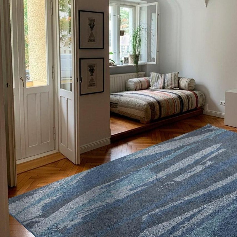 Goma Washable Rug, 6'4" x 9'2", Pool