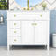 Meuble-lavabo de salle de bain avec lavabo en céramique, 3 tiroirs et armoire de rangement à fermeture en douceur-1419553899