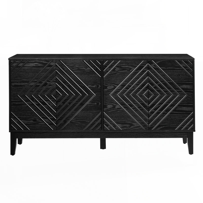 Buffet 60,5 "avec rangement, Noir