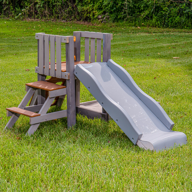 Ensemble de jeu pour tout-petits Jack & June Cedar, mini-ensemble de jeu extérieur en bois pour tout-petits, aire de jeu sécuritaire