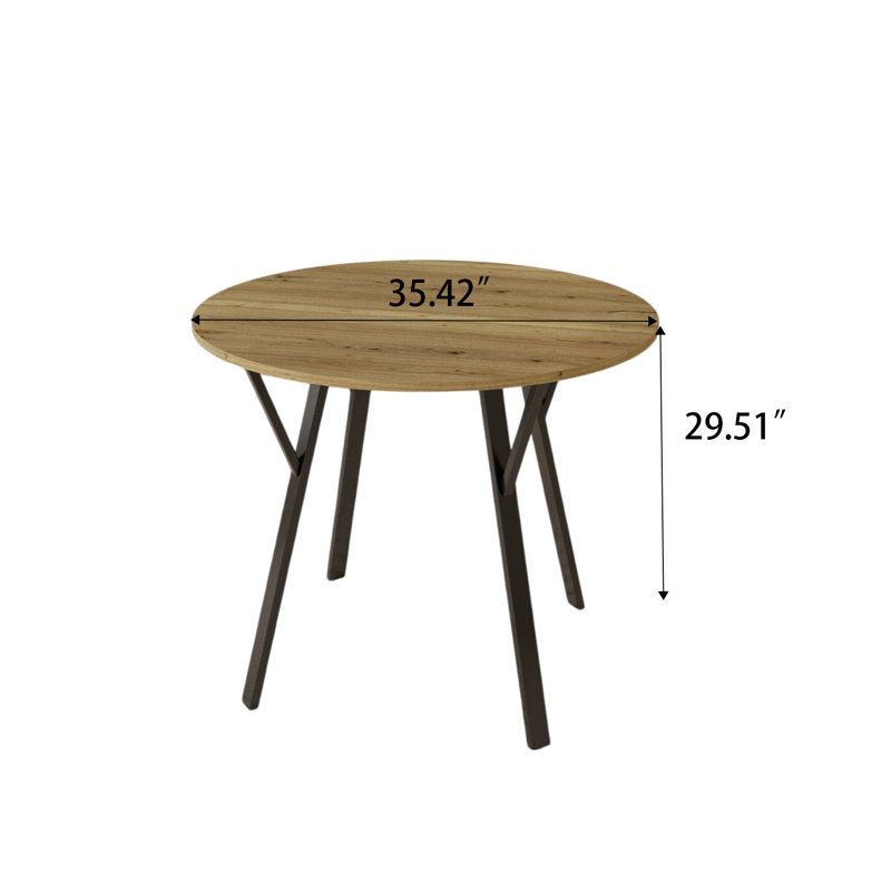 Table de salle à manger minimaliste avec pieds en métal et plateau de table