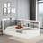 Platform Bed With Upholstered And Storage Headboard, Rotatable Board, Storage Shelves And 2 Drawers-642118474