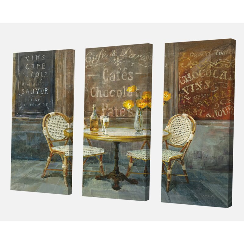 Bless international French Cafe On Canvas 3 Pieces Print & Reviews ...