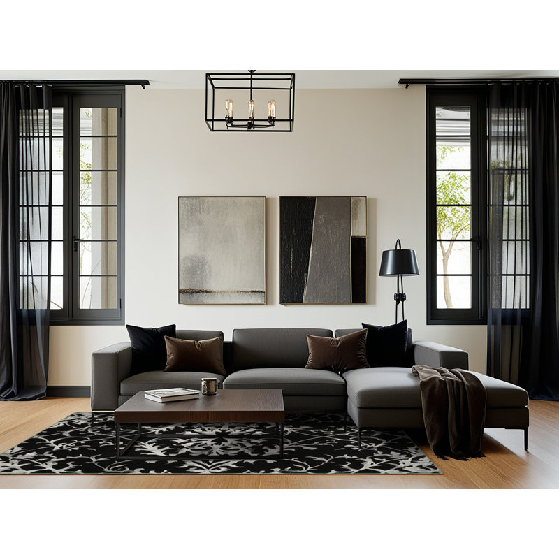 Ebon Elegance Rug, Rectangle 2' x 3'