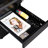Modern 3 - Drawer Filing Cabinet, Office Storage In Black Metal, 2 Keys For Lockable Drawers, 1 Pencil Tray, Third With Massive Big Items, Removable Hanging Rods, 5 Brakes, Easy To Up Metal Unit,