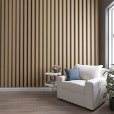 AcoustixPro Noise Cancelling Traditional Medium Slat Wall Panel 11"W x 94 1/2"H (2 Pack)