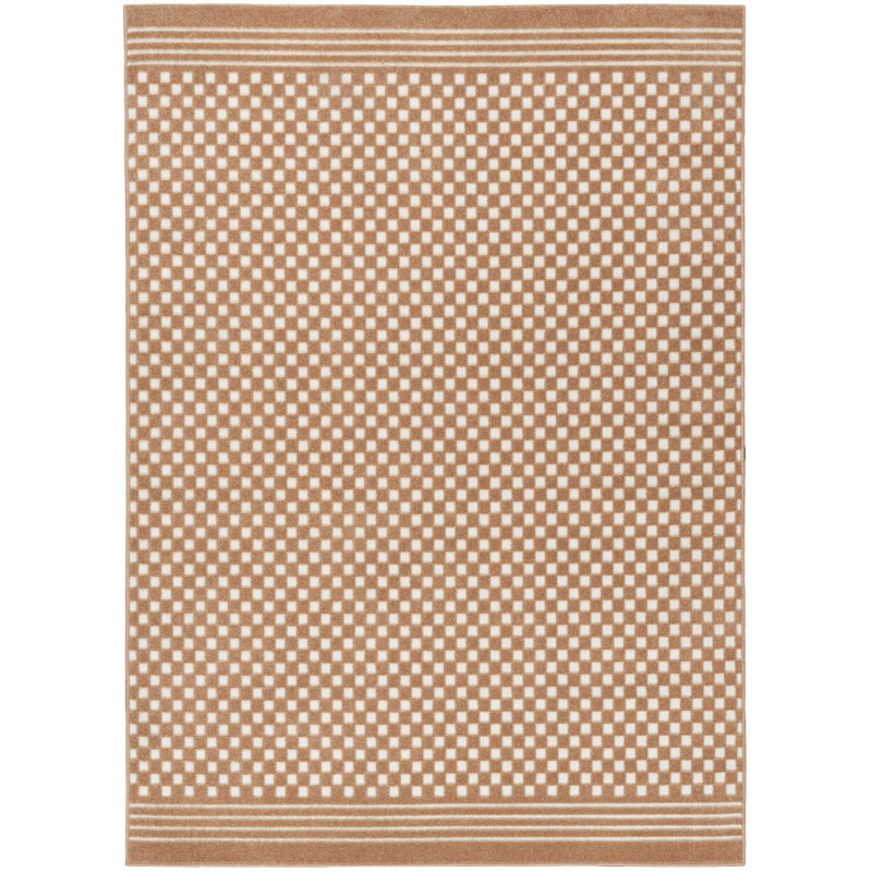 5' X 7' Brown Geometric Area Rug